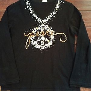 GUC Berek Sequined "Peace" Sweater Size L